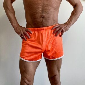 Vibrant Orange Men's Athletic Shorts